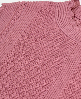 The Kooples DAMEN PINK WOOD lila stricktop mit ajour-details