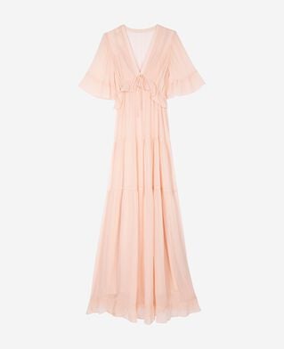 The Kooples F NUDE POUDRE long ruffled peach dress