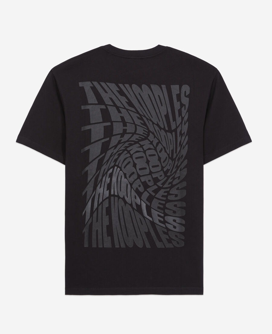men's black t-shirt with graphic logo serigraphy