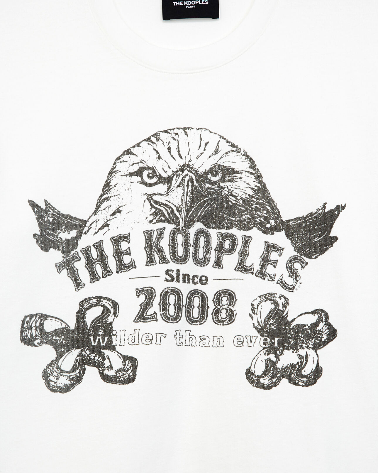 The Kooples WOMEN ECRU ecru cotton t-shirt w/screen print