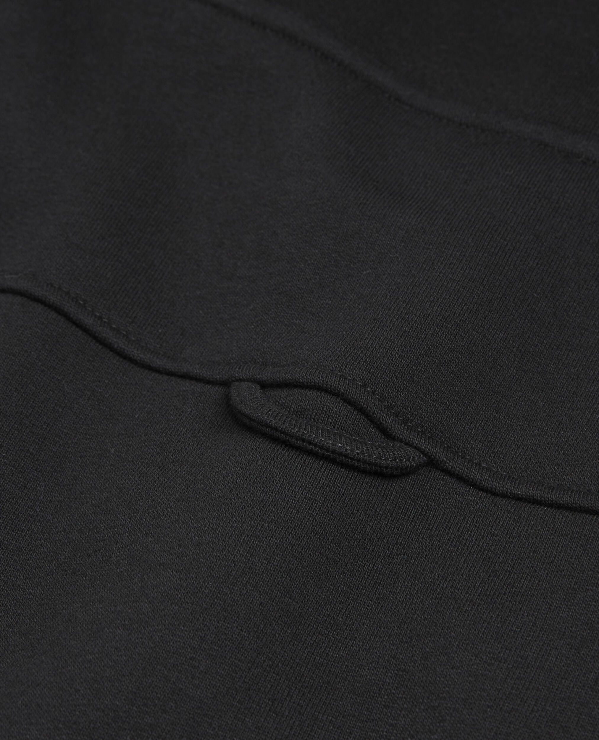 Sweat coton noir à col camionneur zippé, BLACK, hi-res image number null