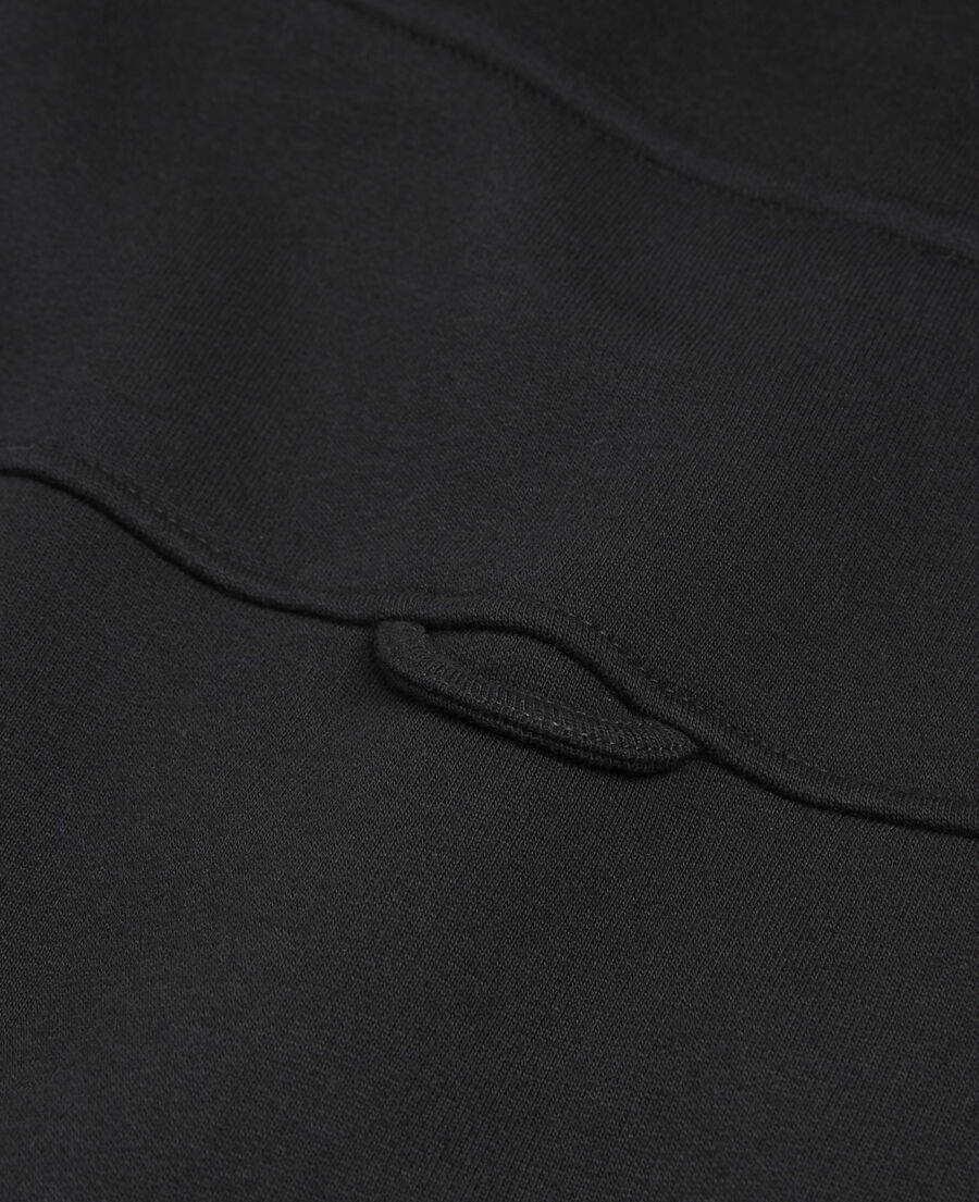 sweatshirt baumwolle schwarz trucker-kragen