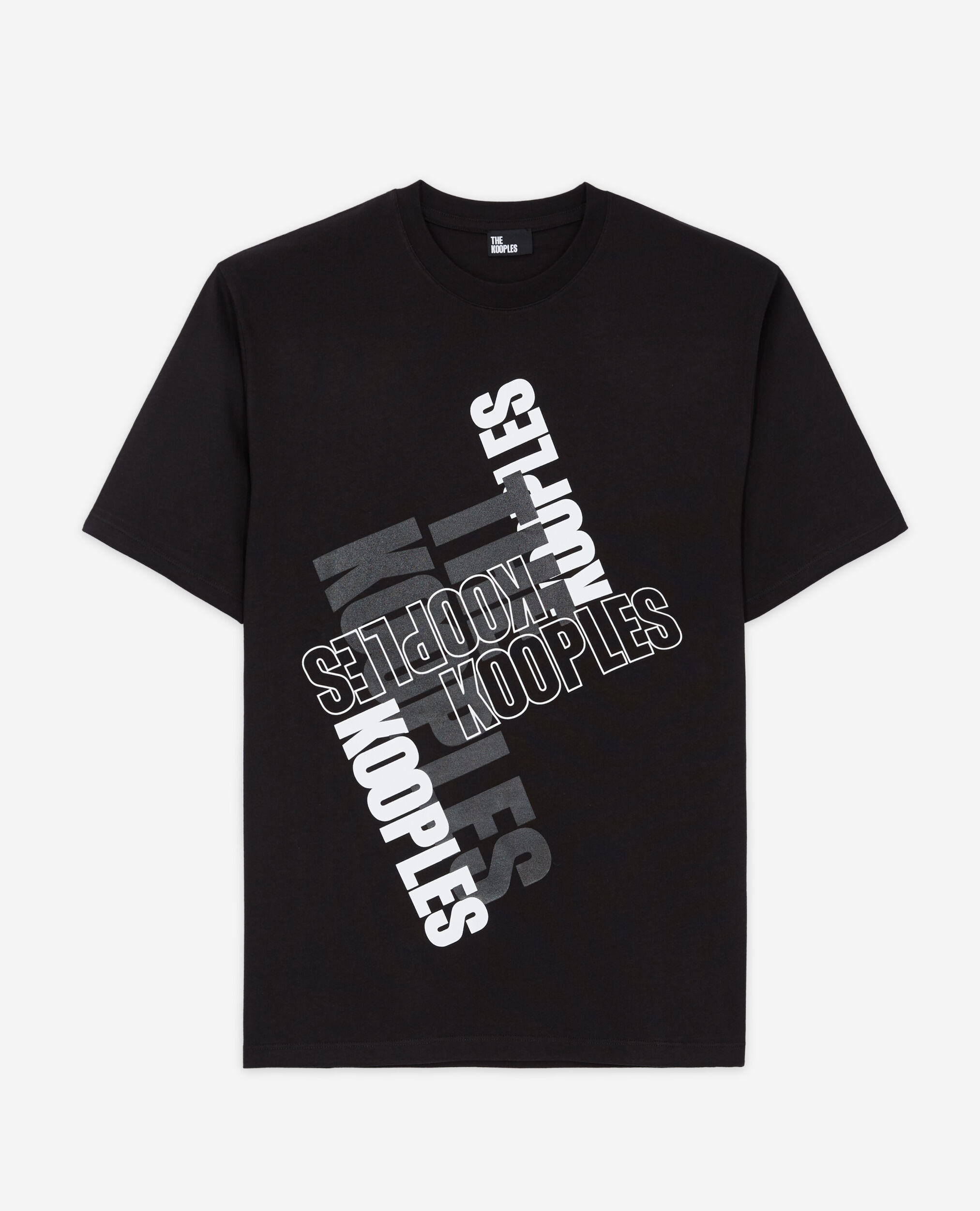 Schwarzes T-Shirt Herren mit The Kooples Logo, BLACK / WHITE, hi-res image number null