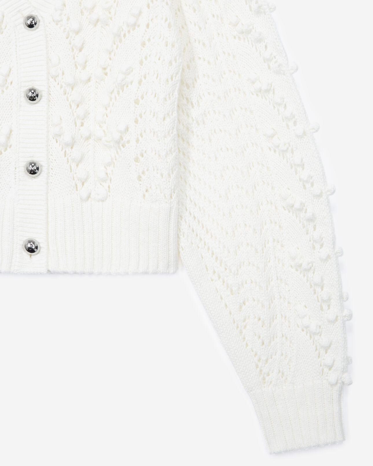 The Kooples FEMME ECRU cardigan coton écru à torsades