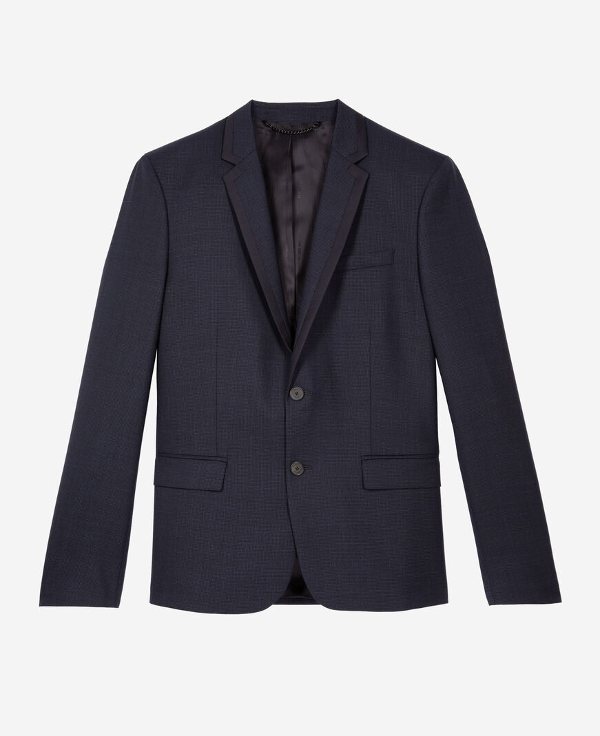 The Kooples HERREN NAVY blaue anzugjacke aus wolle mit hahnentrittmuster