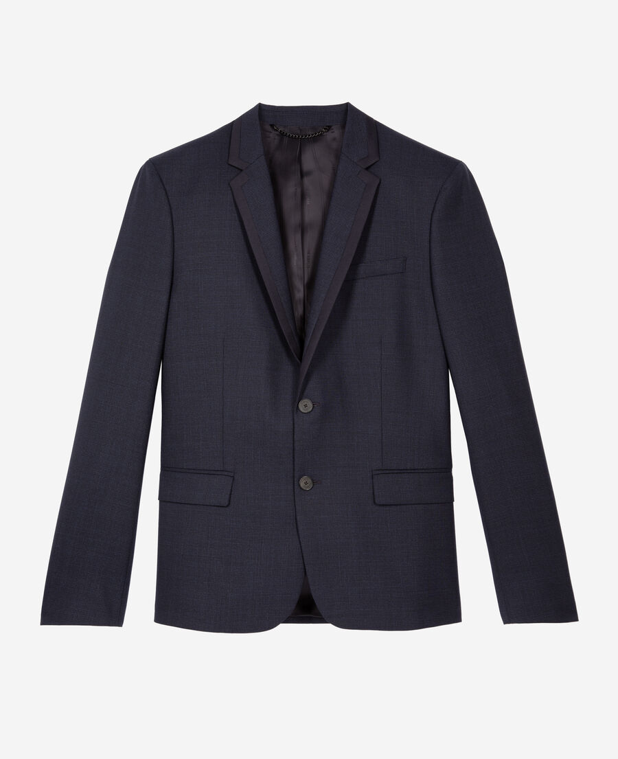 The Kooples HERREN NAVY blaue anzugjacke aus wolle mit hahnentrittmuster