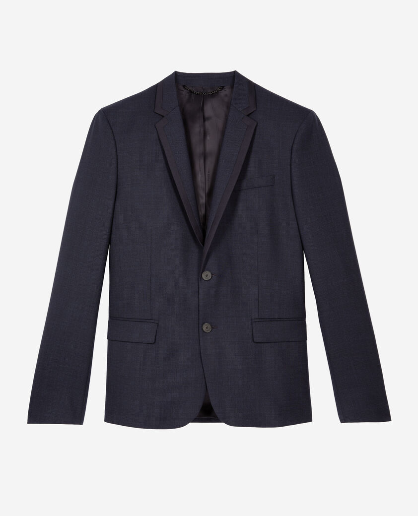 The Kooples HERREN NAVY blaue anzugjacke aus wolle mit hahnentrittmuster