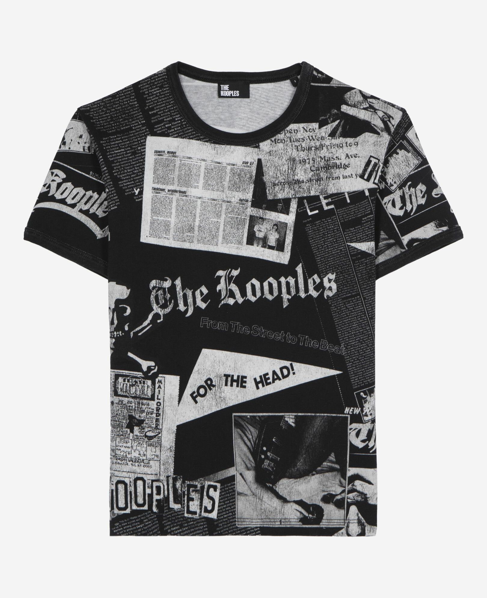 The Kooples WOMEN BLACK WASHED t-shirt with black and white screen printing