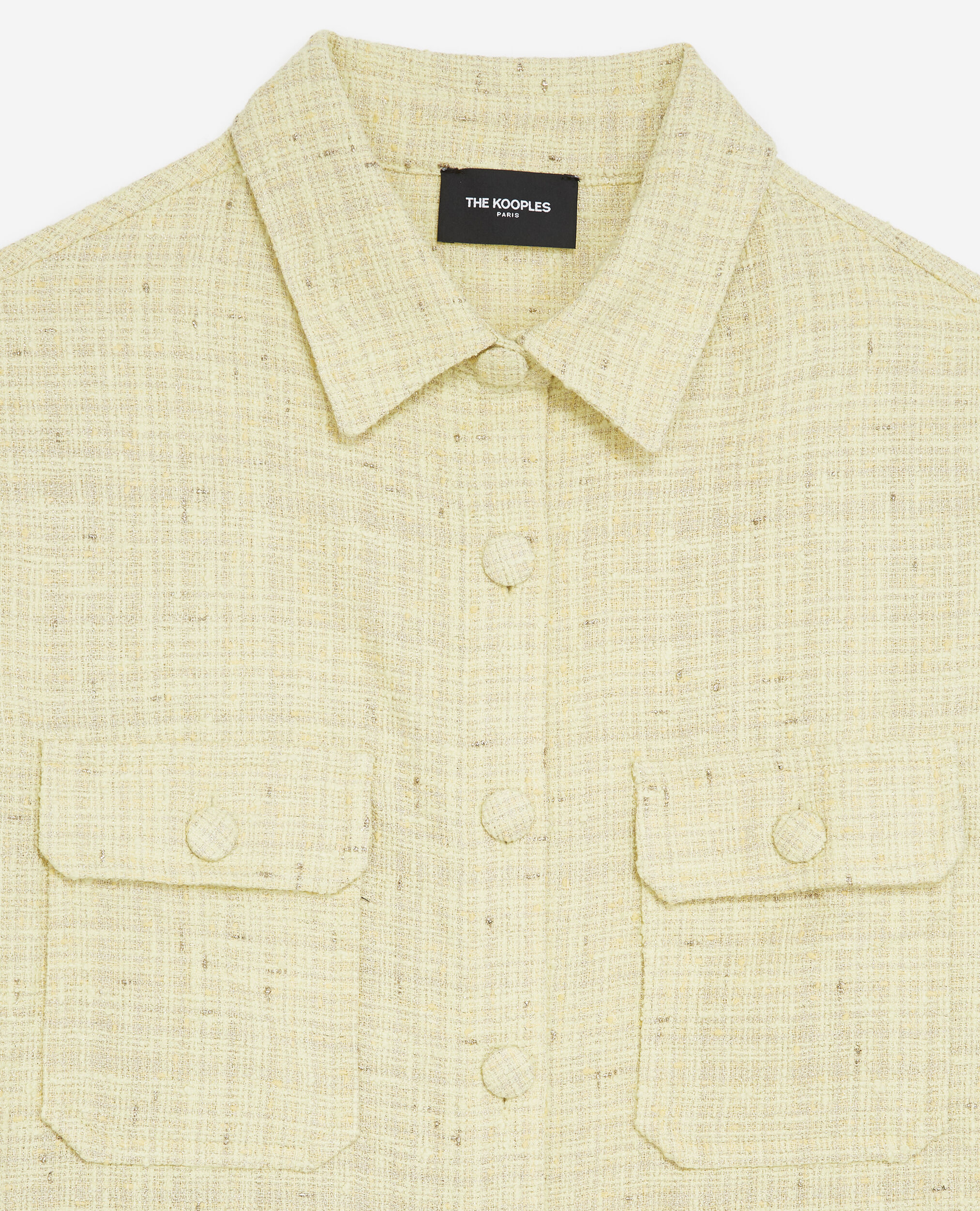 Camisa amarilla amplia tweed bolsillos | Kooples