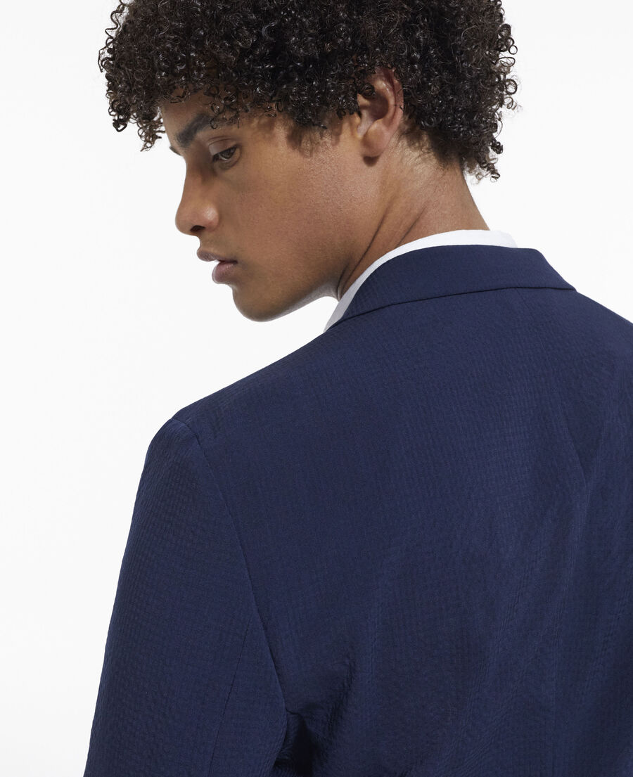 formal navy blue lightweight jacket