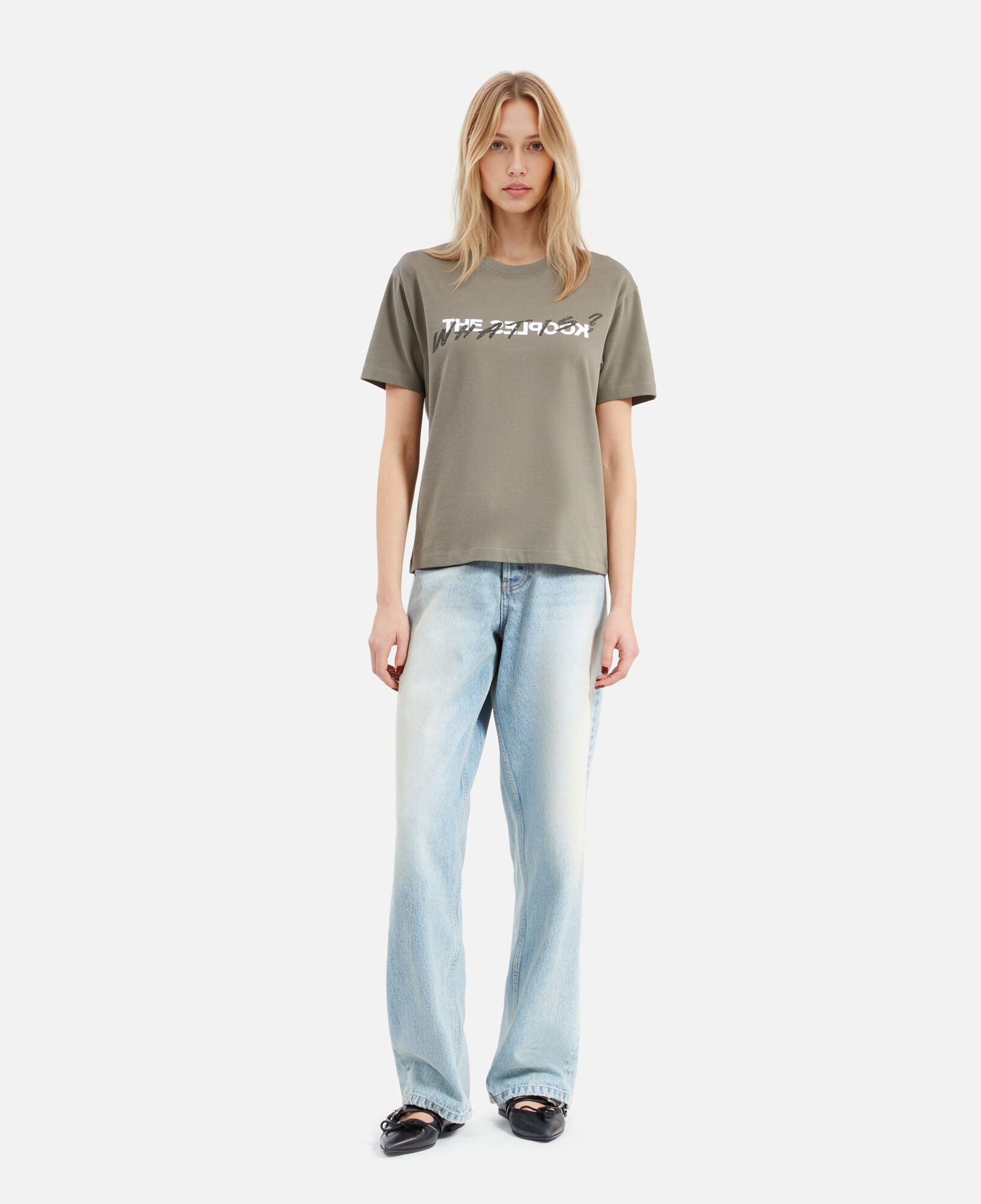 The Kooples WOMEN OLIVE KAKI khaki what is t-shirt
