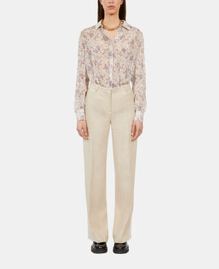 The Kooples F BEIGE ecru linen suit trousers