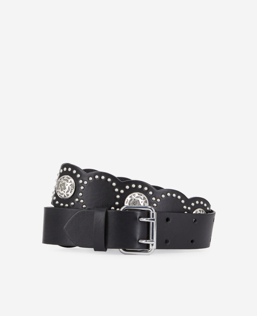 The Kooples FEMME BLACK ceinture en cuir noire