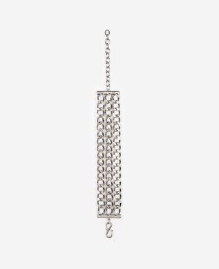 The Kooples WOMEN BLACK SILVER silver chain bracelet