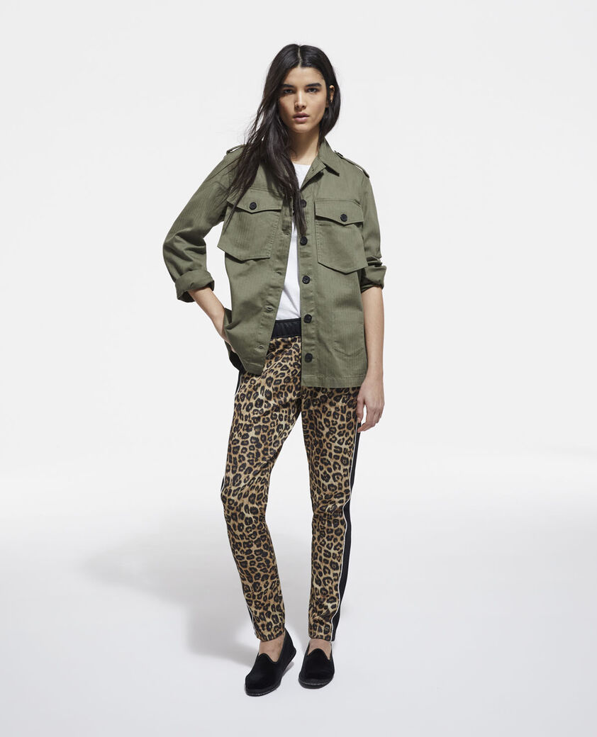 The Kooples F LEOPARD leopard print joggers