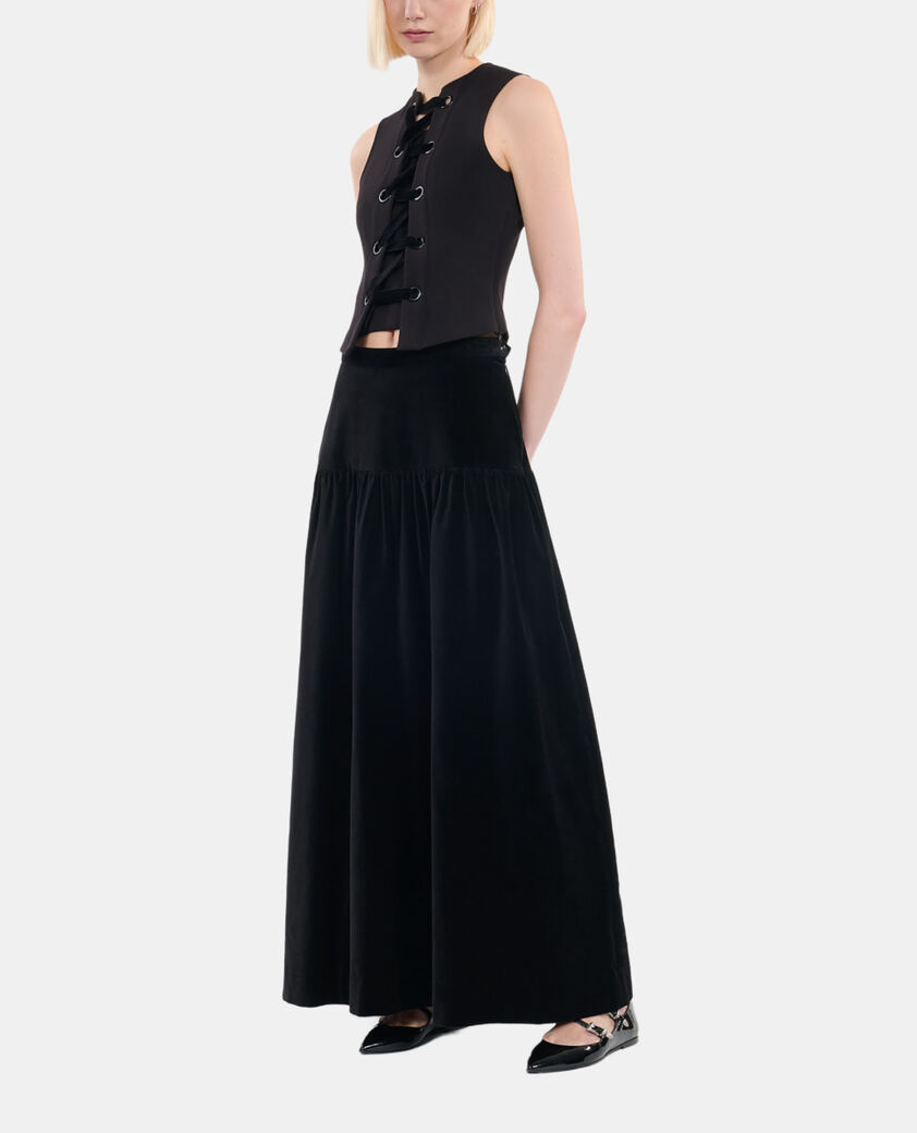 The Kooples FEMME BLACK top avec laçage noir