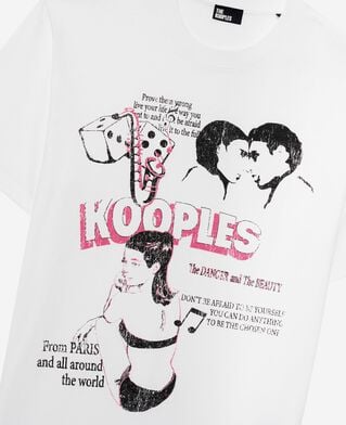 The Kooples MEN WHITE t-shirt with white screen print