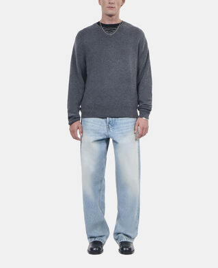 The Kooples HOMME ANTHRACITE MELANGE pull en cachemire gris