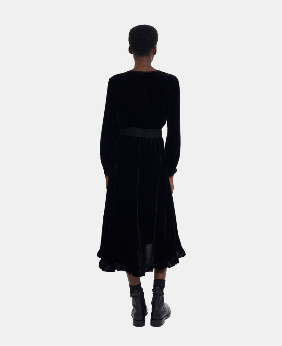 robe longue en velours noire