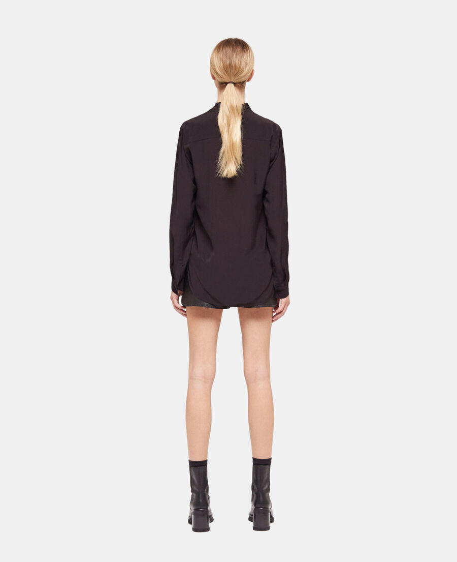 black flowing shirt