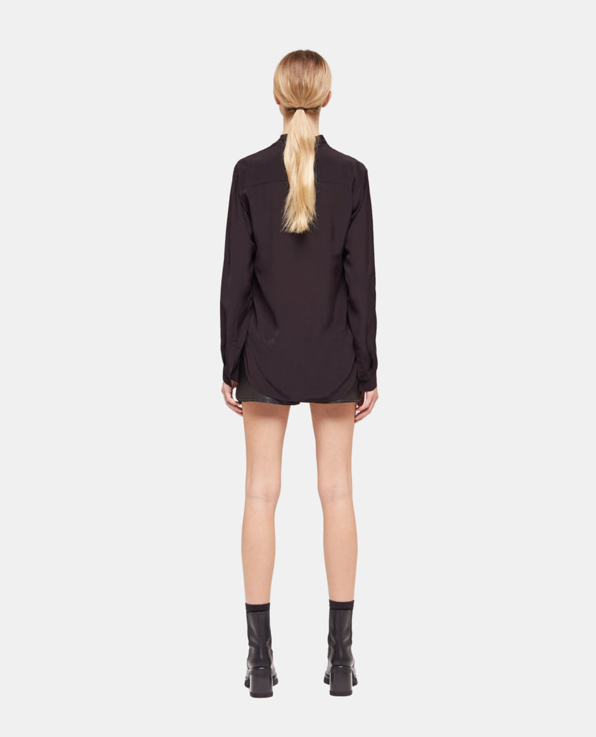 Black flowing shirt, BLACK, hi-res image number null