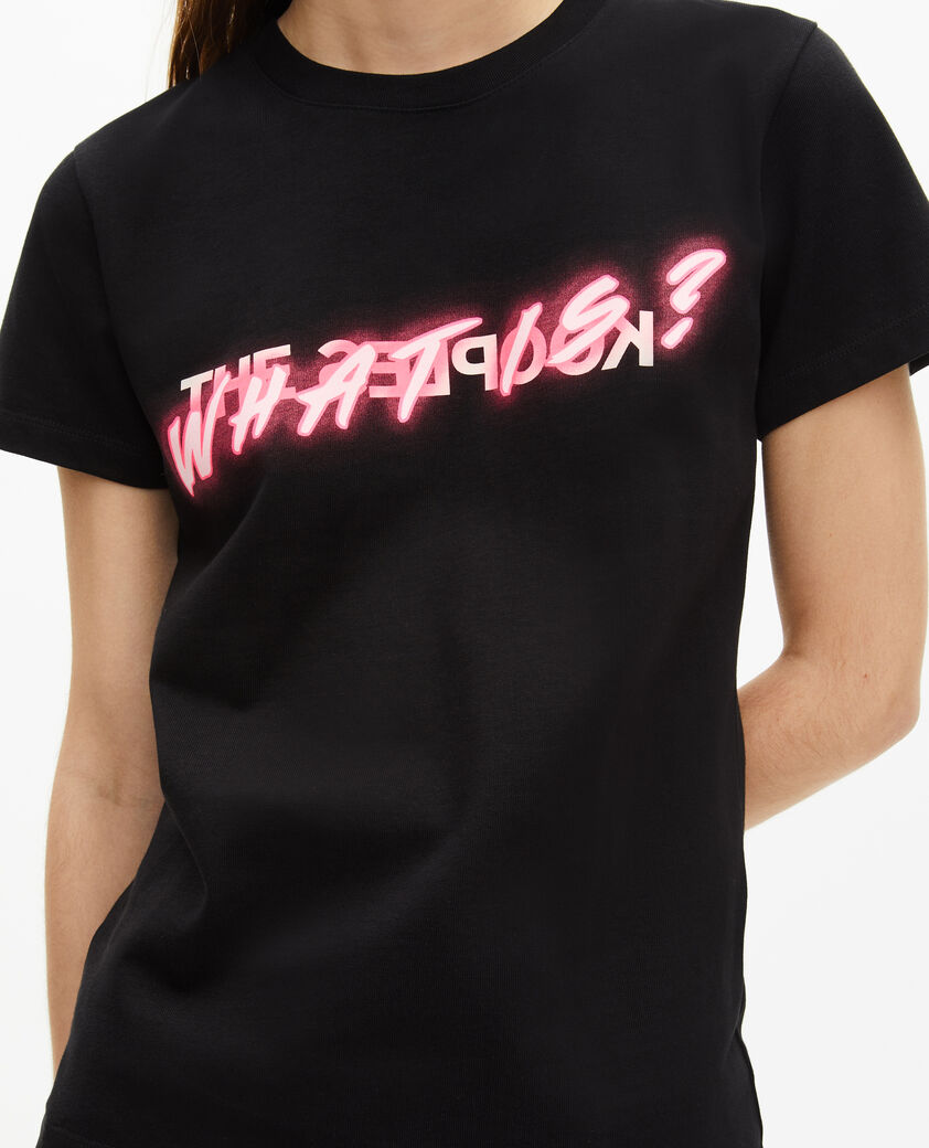 The Kooples FEMME BLACK t-shirt what is effet n&eacute;on noir