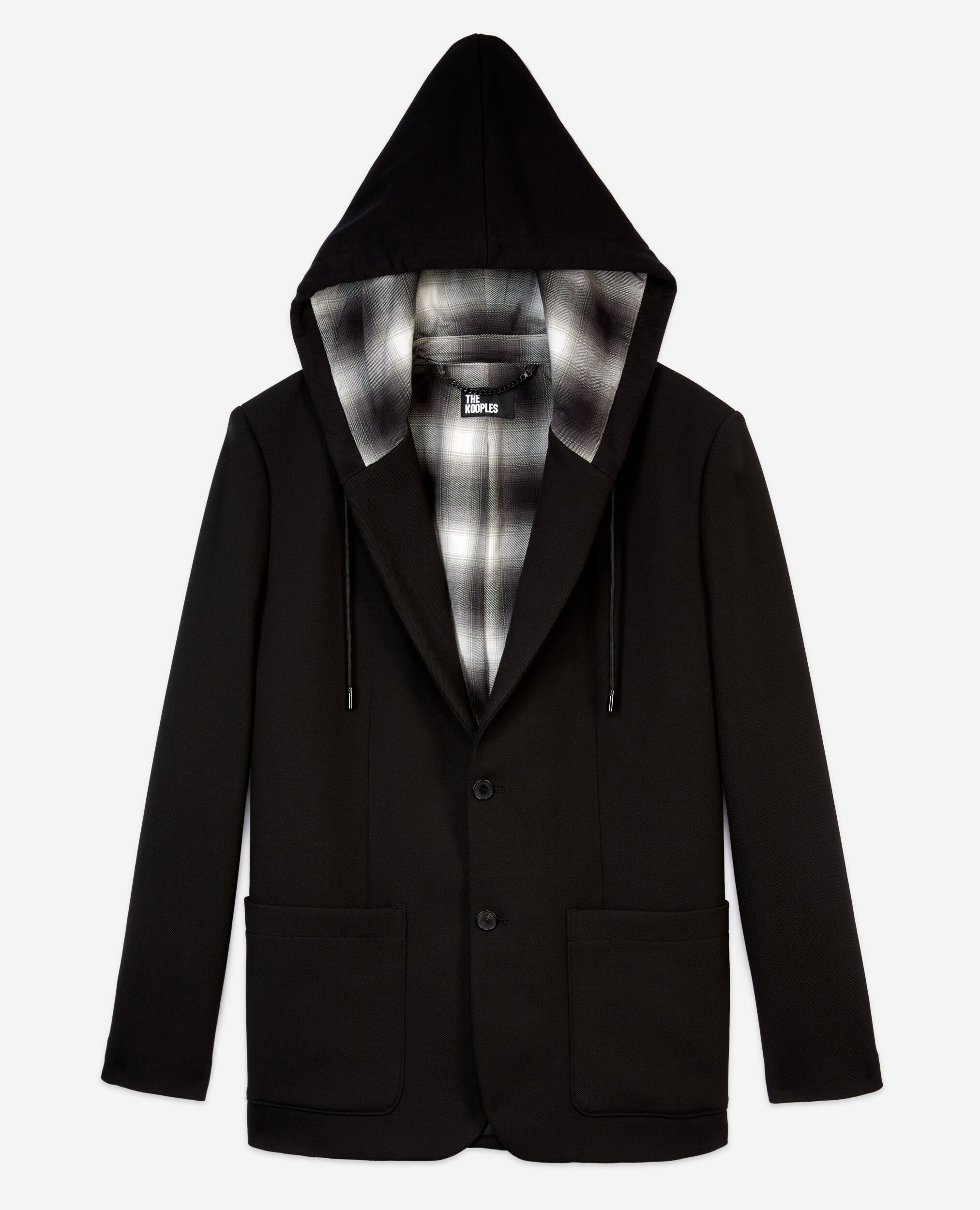 Black jacket with hood, BLACK, hi-res image number null