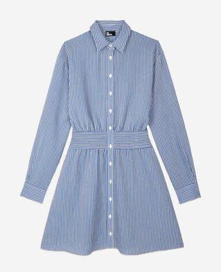 The Kooples F BLUE WHITE short striped shirt dress