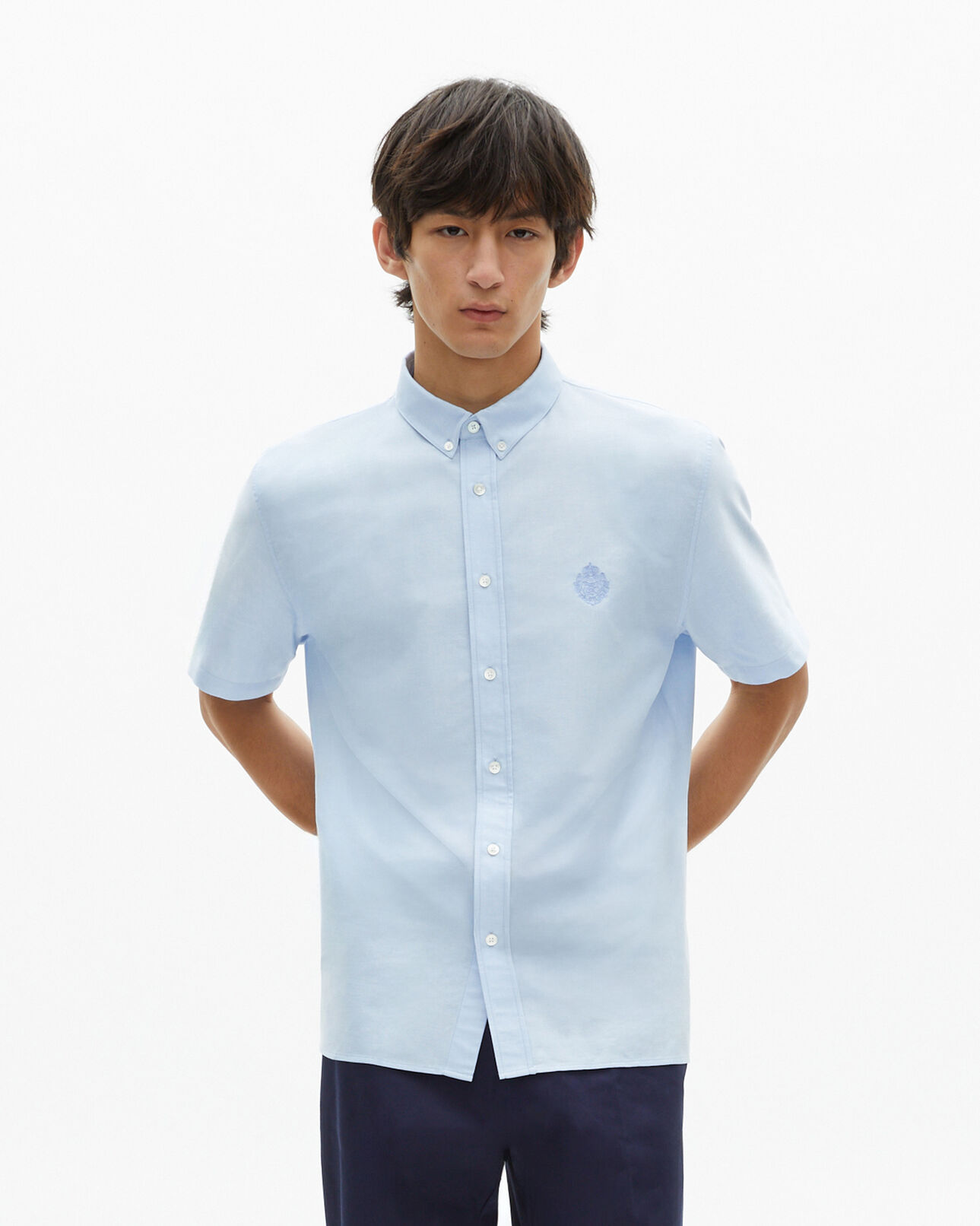 The Kooples MEN SKY short-sleeved shirt with blue crest
