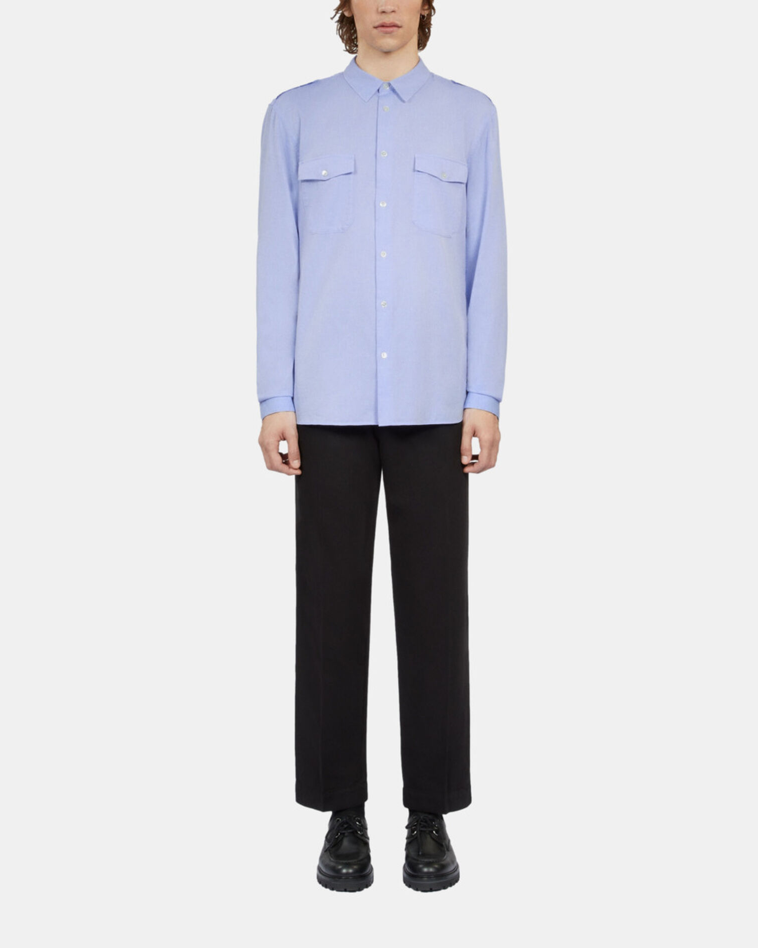 Sky blue chevron shirt, LIGHT BLUE, hi-res image number null
