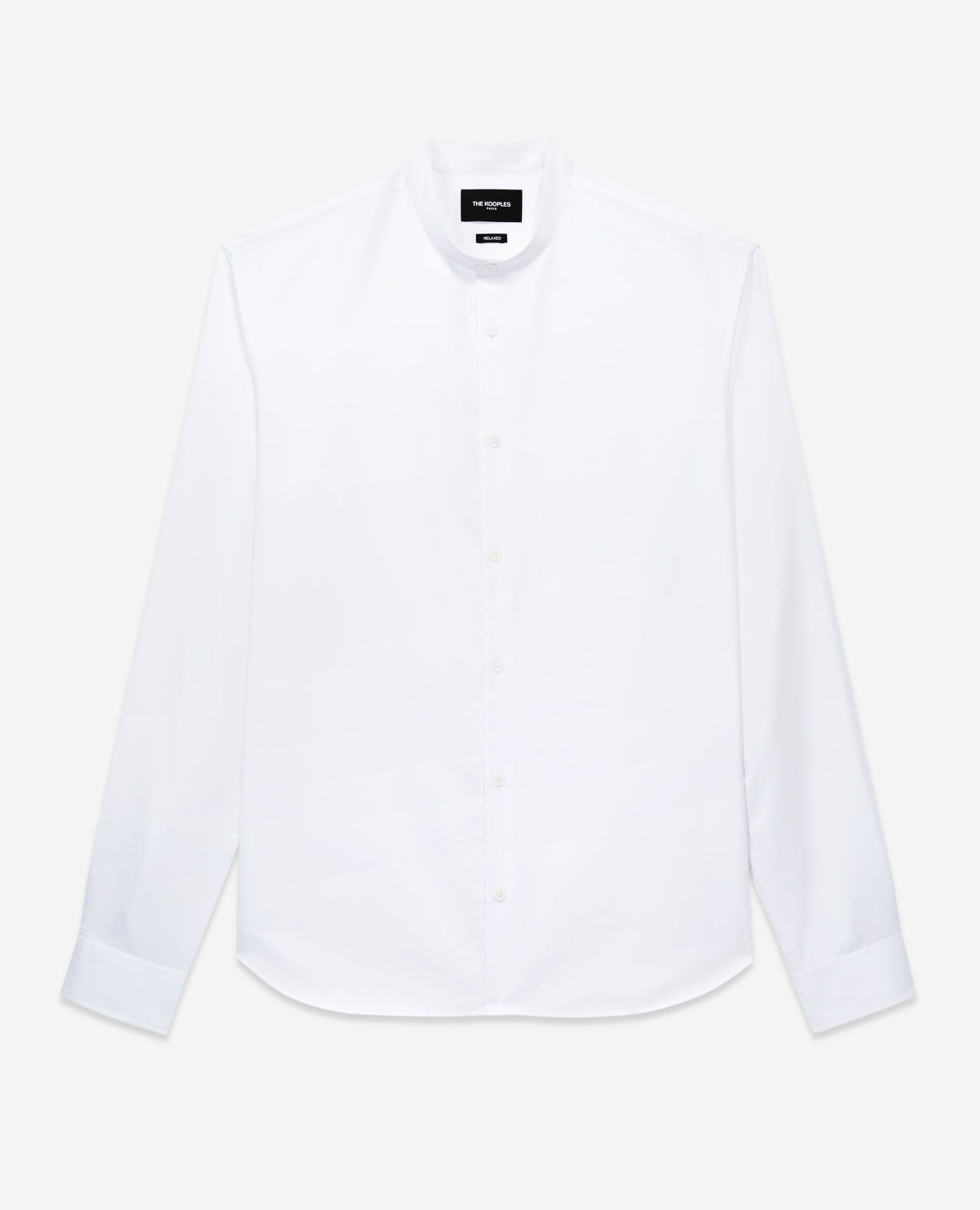 Shirt with officer collar, WHITE, hi-res image number null