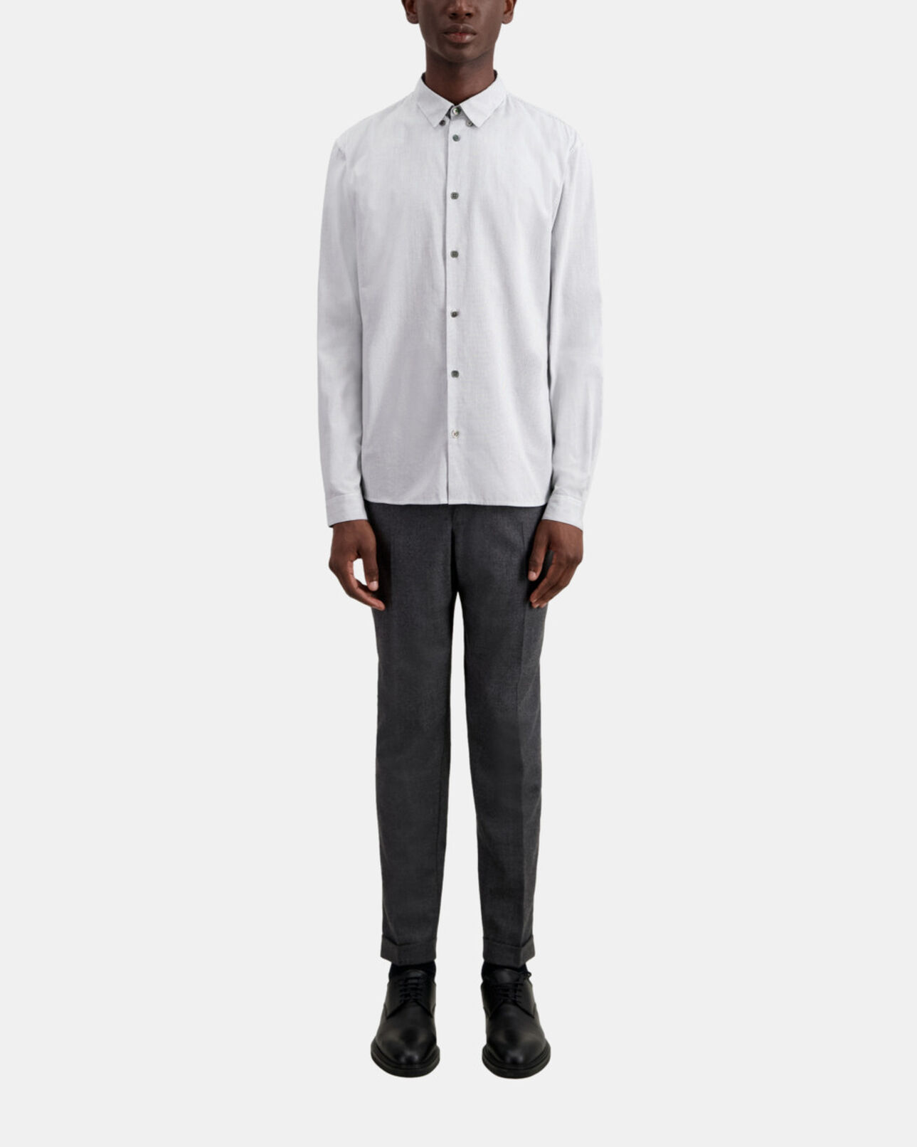 The Kooples HERREN BLACK WHITE hemd mit schwarz-weißem mikrokaro-motiv