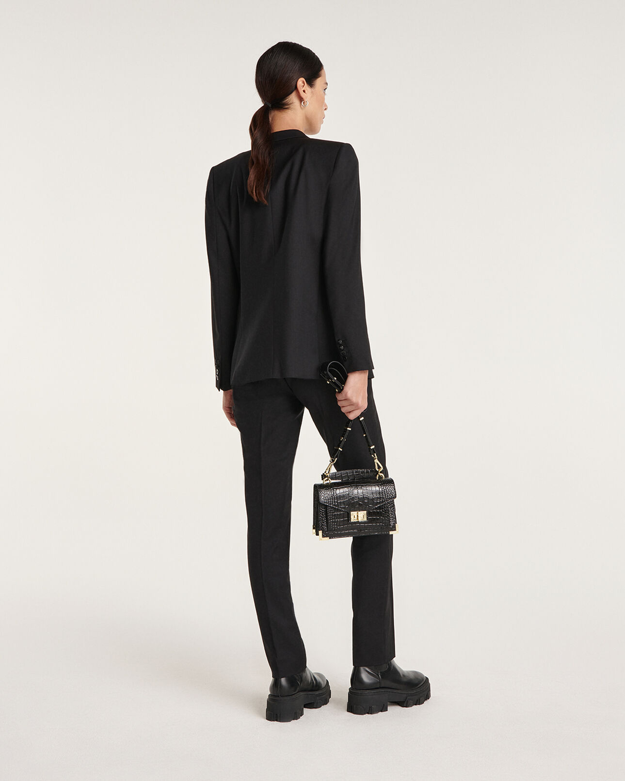 The Kooples WOMEN BLACK formal black jacket in wool