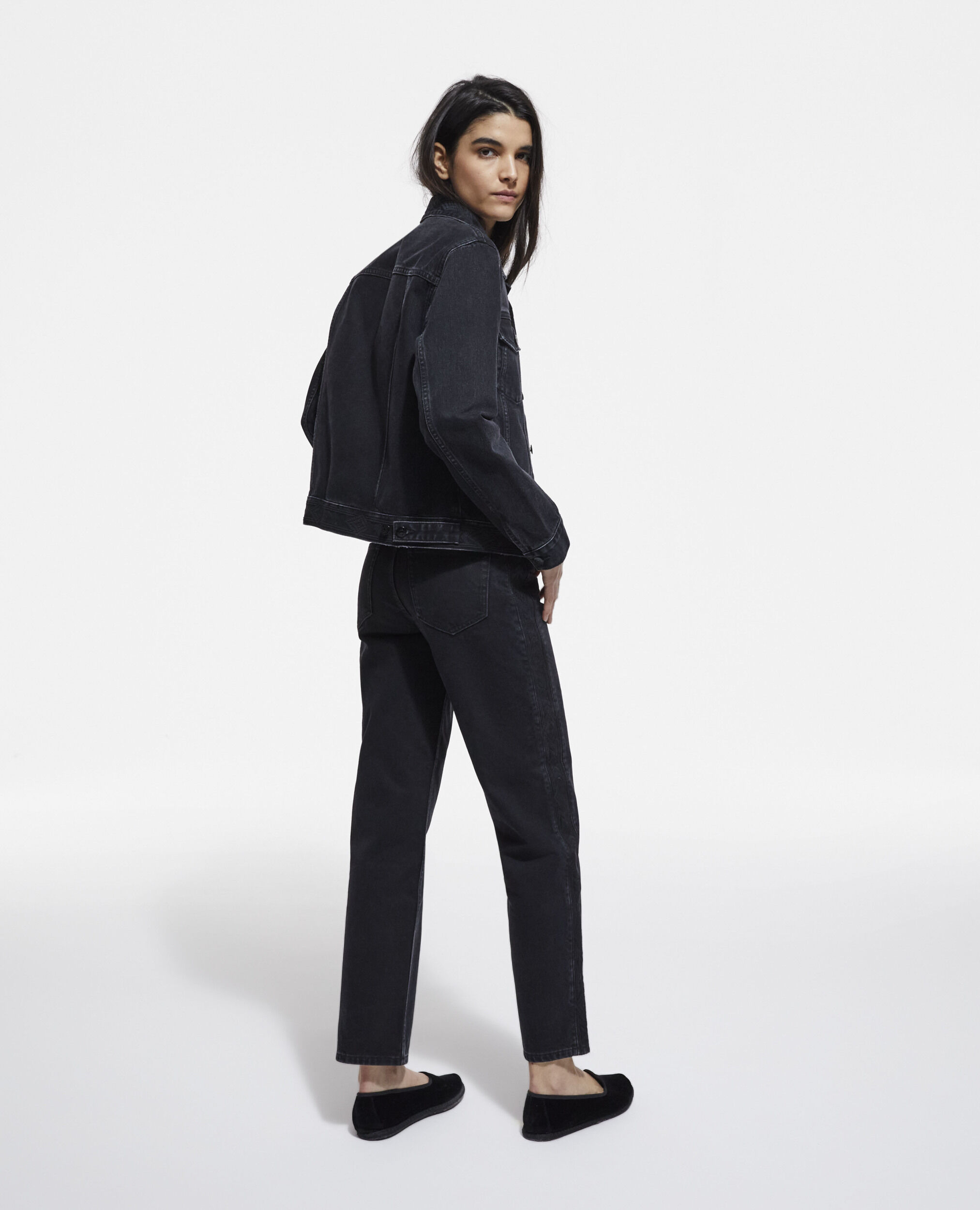 Black denim jacket, BLACK WASHED, hi-res image number null
