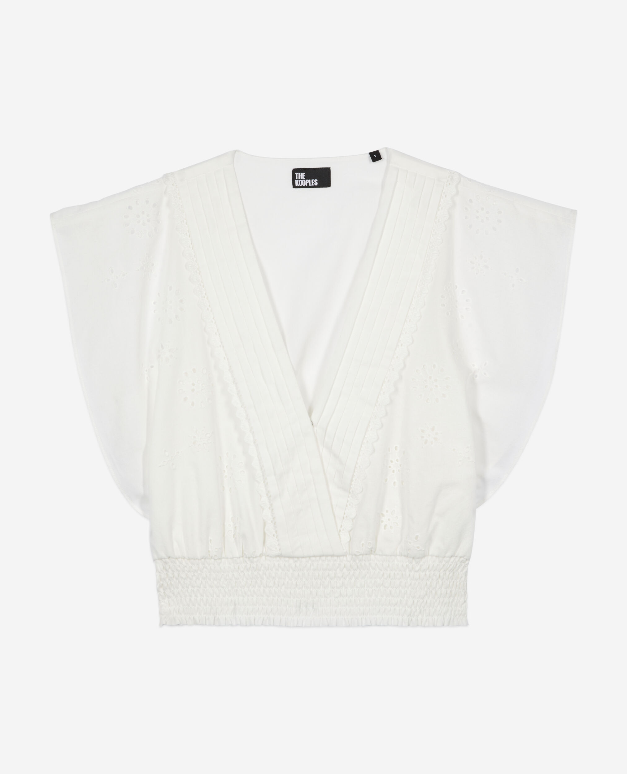 White short top in English embroidery, WHITE, hi-res image number null