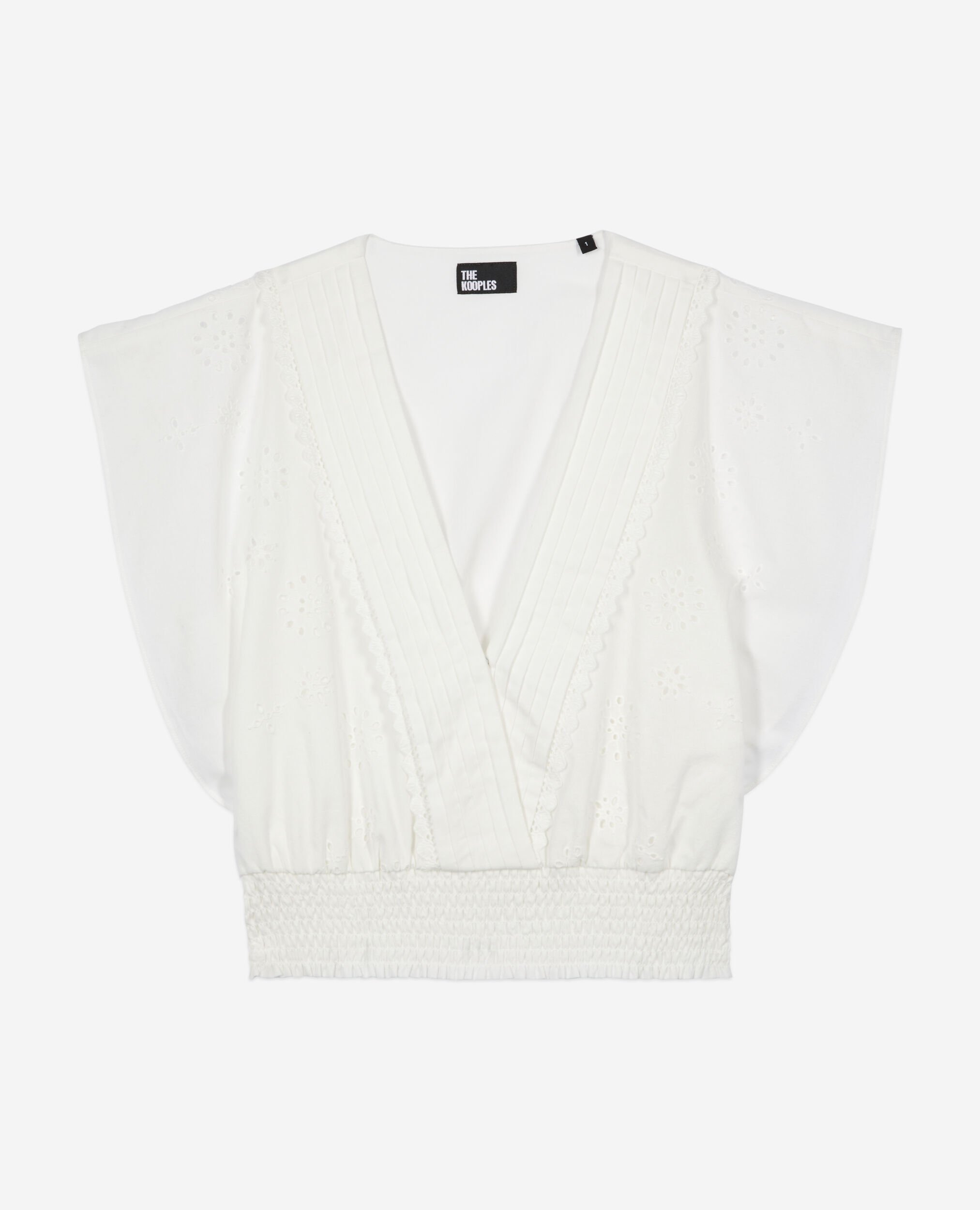 White short top in English embroidery, WHITE, hi-res image number null