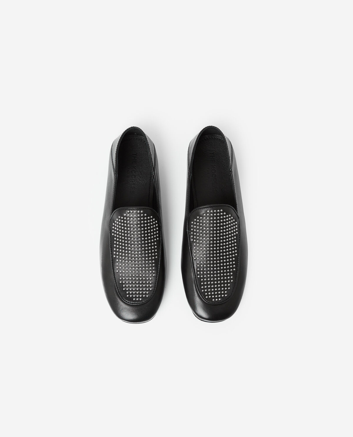 Black studded leather slippers The Kooples Women