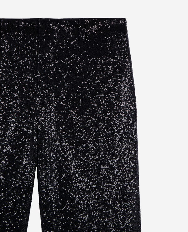The Kooples HOMME BLACK pantalon droit à sequins noir