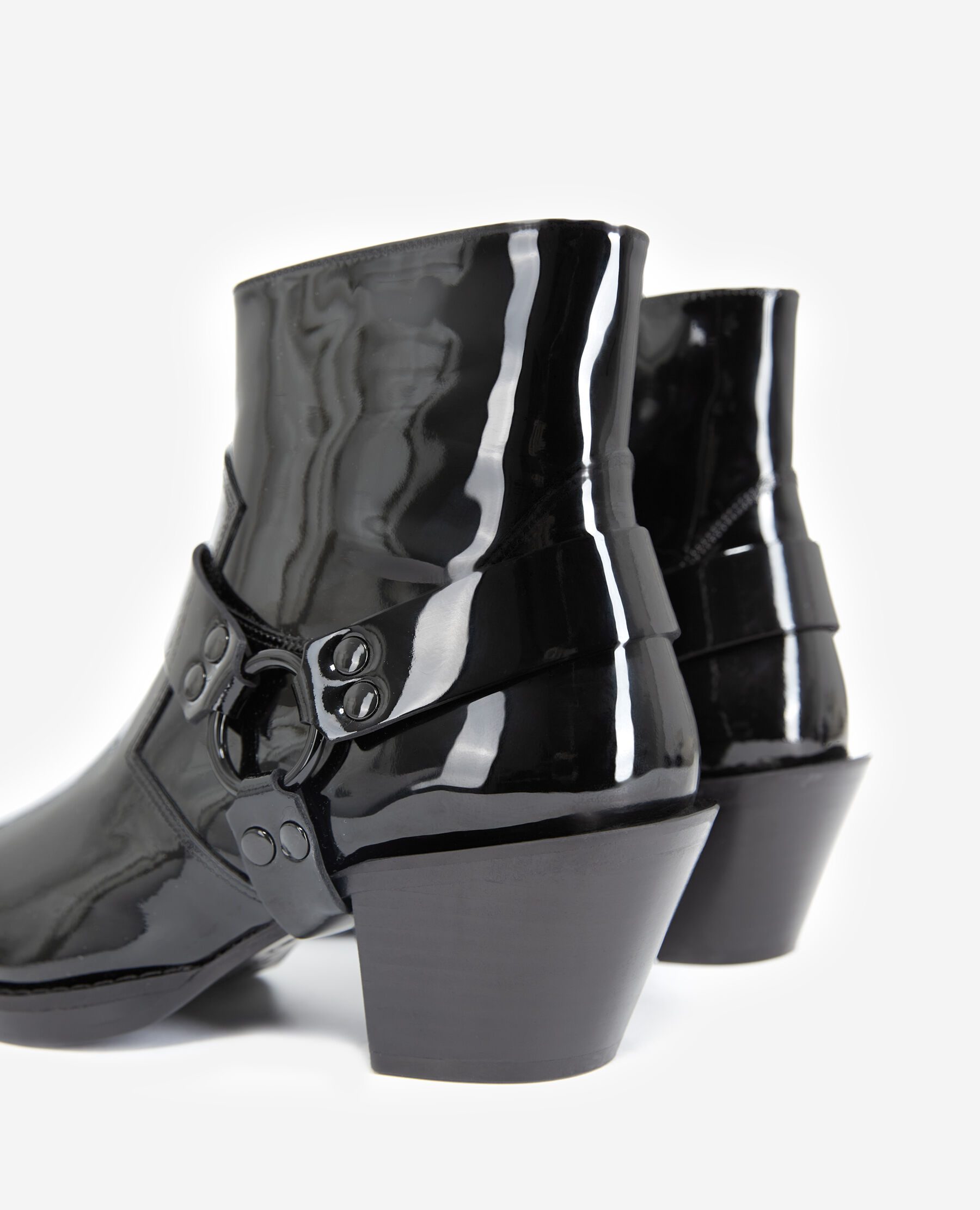 Western patent leather black ankle boots The Kooples