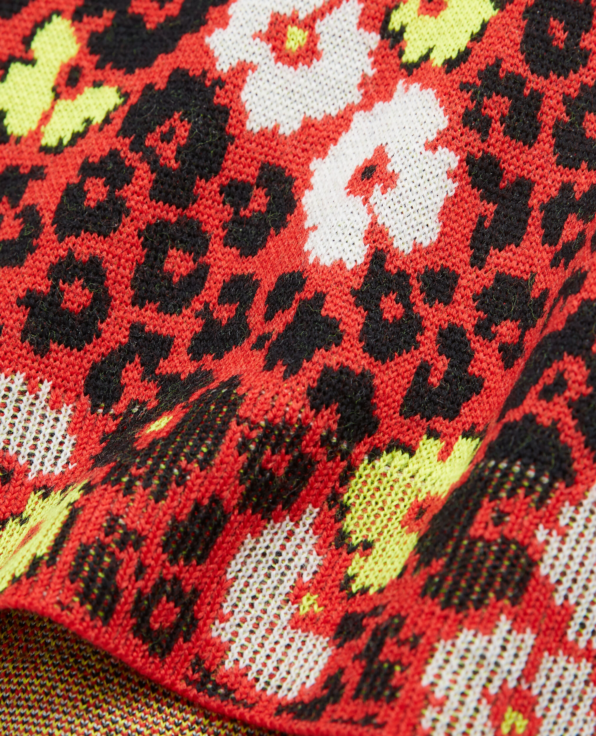 Pull en laine imprimé fleuri, DARK RED, hi-res image number null