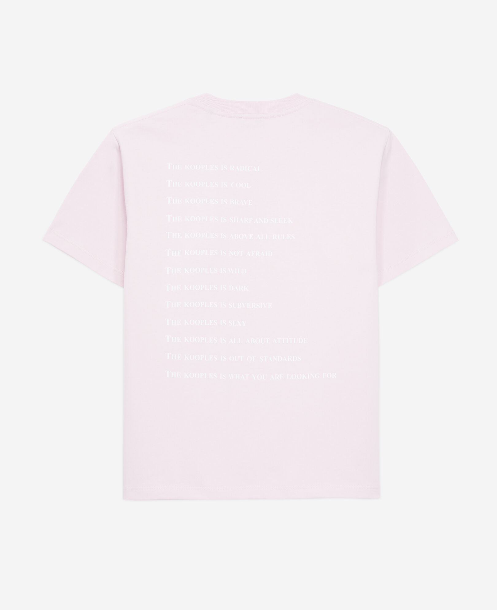 The Kooples DAMEN PALE PINK rosa t-shirt mit what is-schriftzug