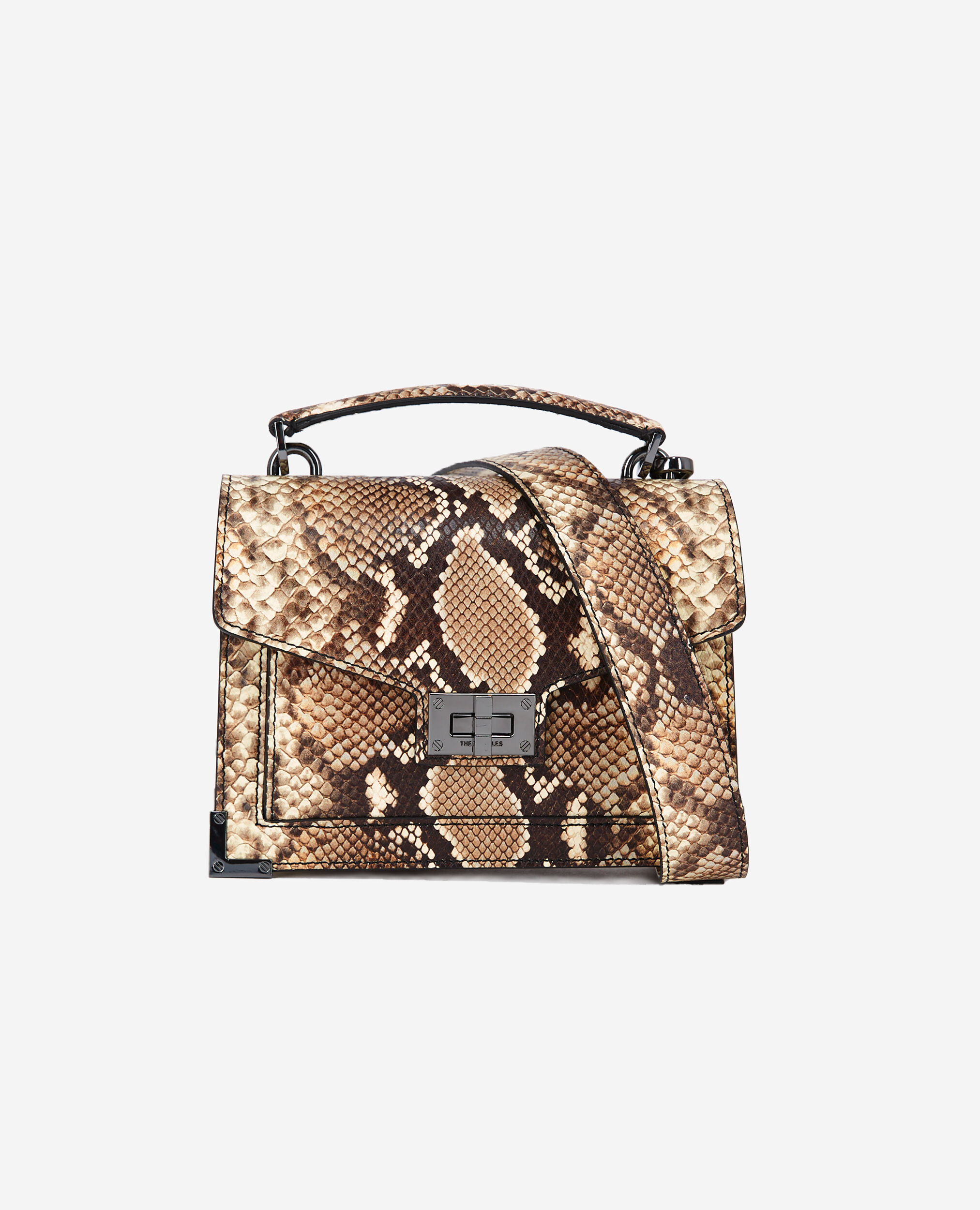 Hand-carried bag Python Marron