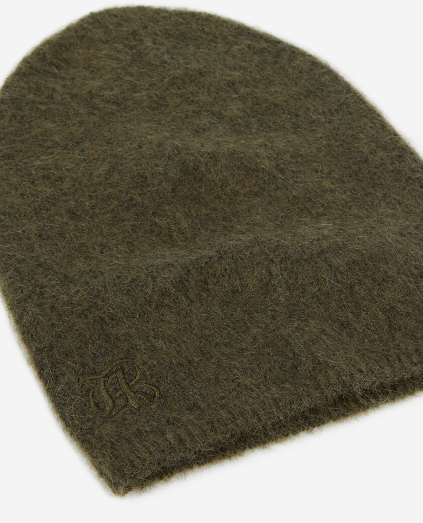 The Kooples MIXED OLIVE NIGHT khaki mohair beanie