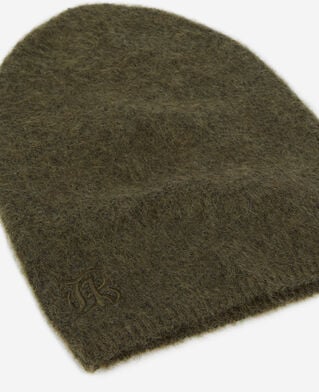 The Kooples MIXED OLIVE NIGHT khaki mohair beanie