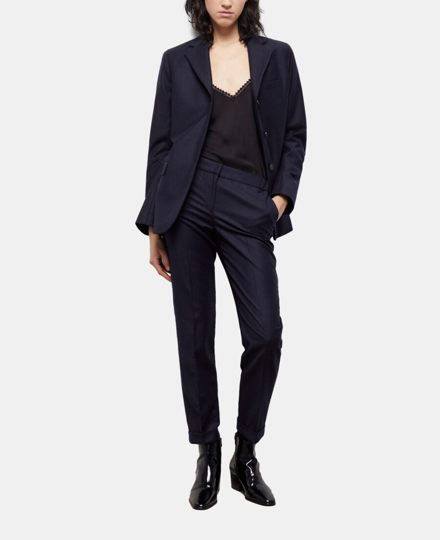 veste de costume en laine bleue