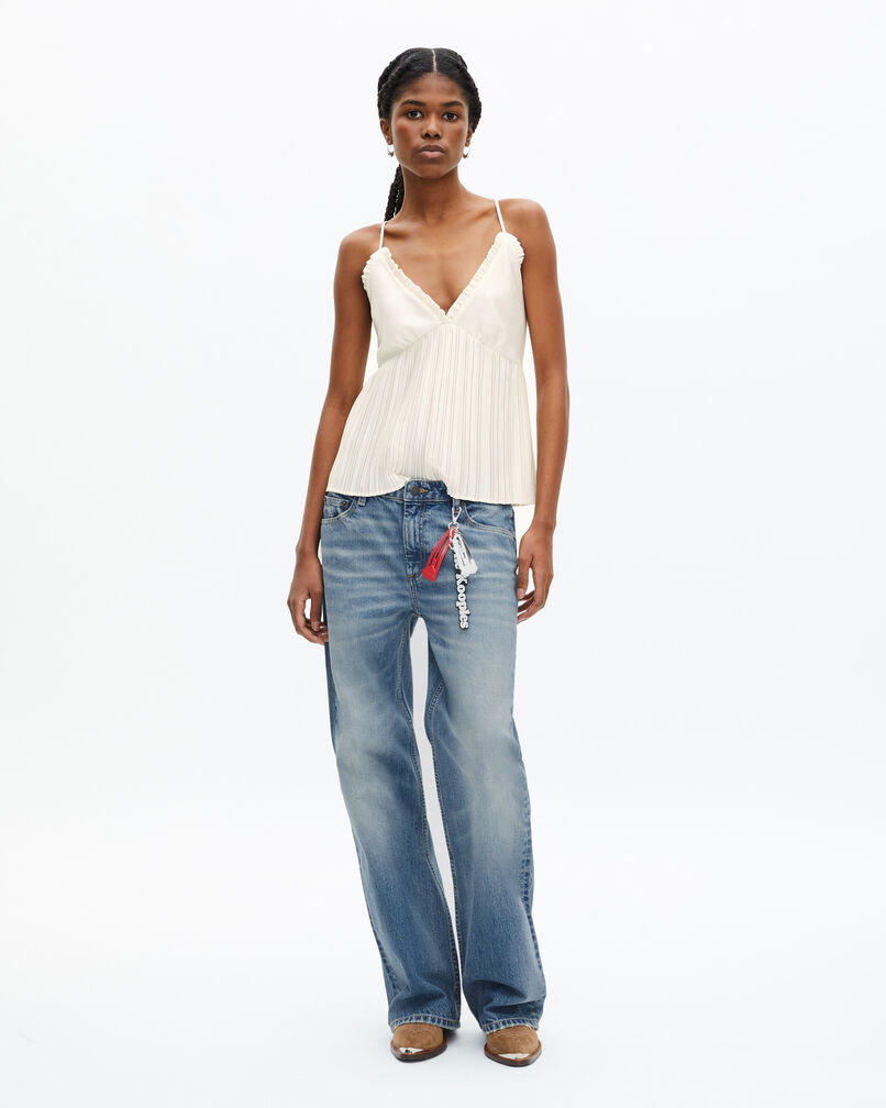 The Kooples FEMME ECRU caraco plissé ecru