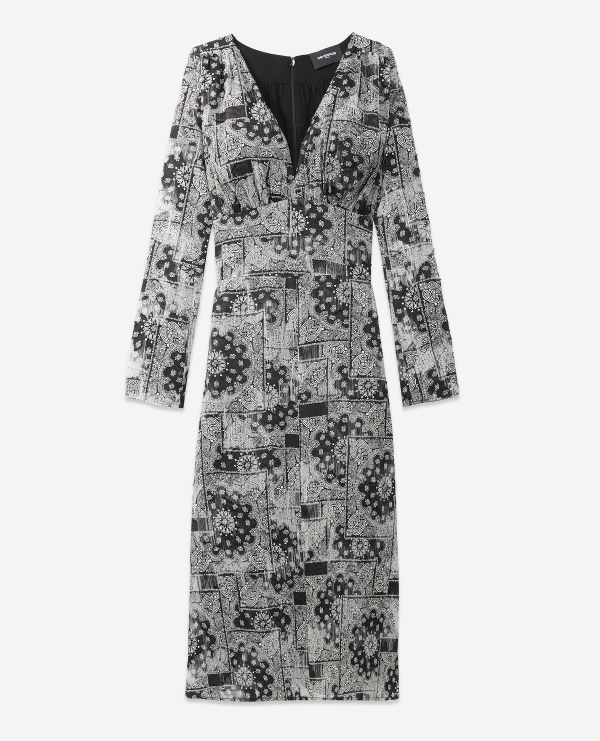 Robe longue imprimé bandana, BLACK, hi-res image number null