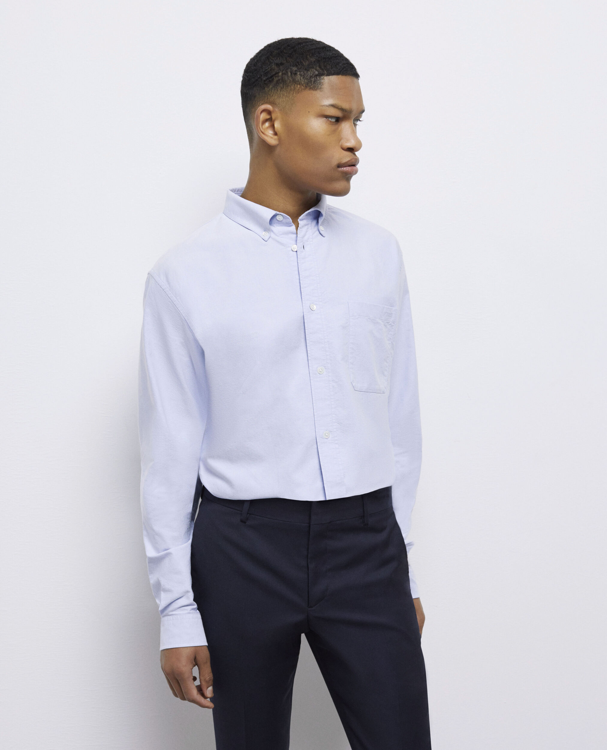 Camisa azul de algodón, LIGHT BLUE, hi-res image number null