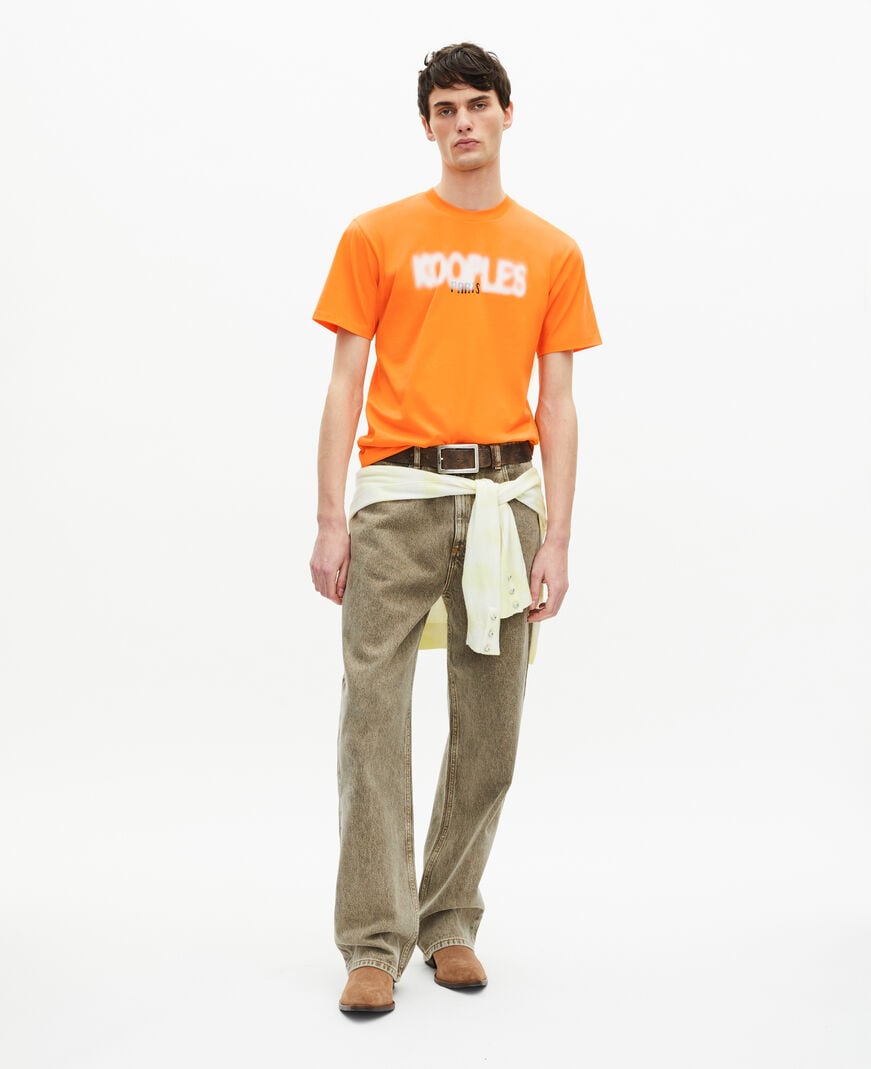 The Kooples HOMME ORANGE t-shirt avec sérigraphie logo orange