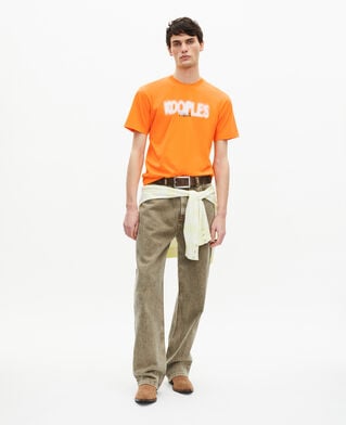 The Kooples HOMME ORANGE t-shirt avec sérigraphie logo orange